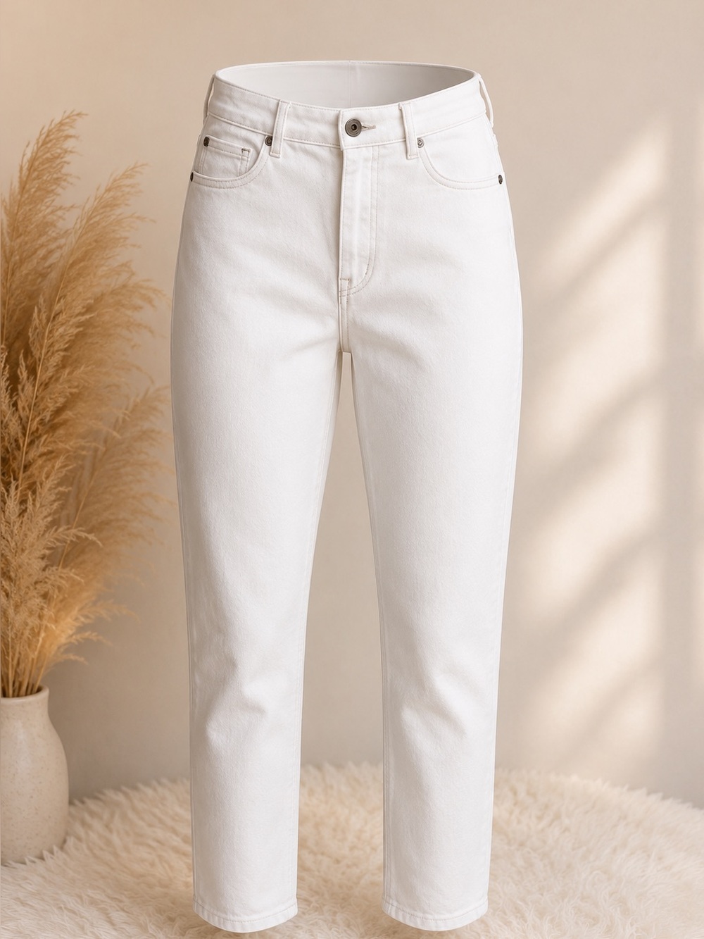 Tribal White Ankle Crop Stretch Jeans